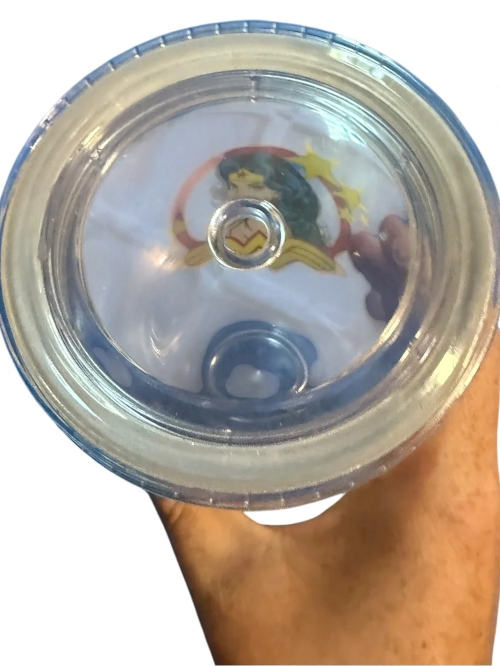 Wonder Woman 16 oz Acrylic Travel Tumbler Clear Double Wall Cup Sil